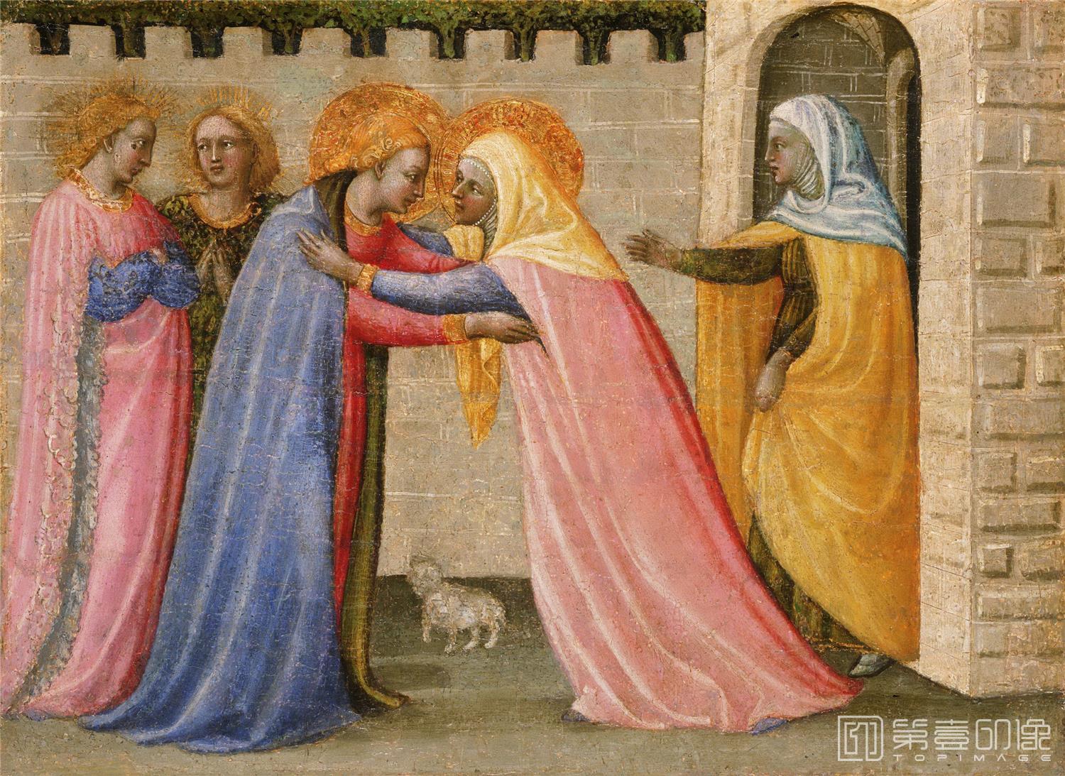 油画-美国费城美术馆藏画-Paolo Schiavo (Paolo di Stefano Badaloni), Italian (active Florence and environs), 1397-1478The Visitation-480